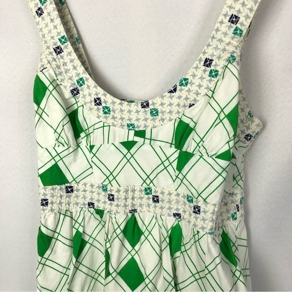 Free People Y2K White & Green Printed Fit & Flare Mini Dress 4 - Picture 3 of 3